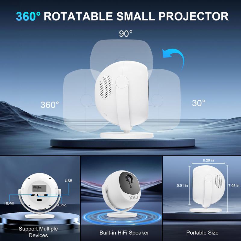 Mini HD Smart Projector – 360° Rotation™